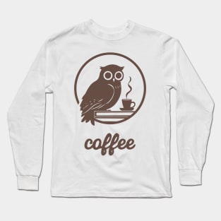 Owl Coffee and books Long Sleeve T-Shirt